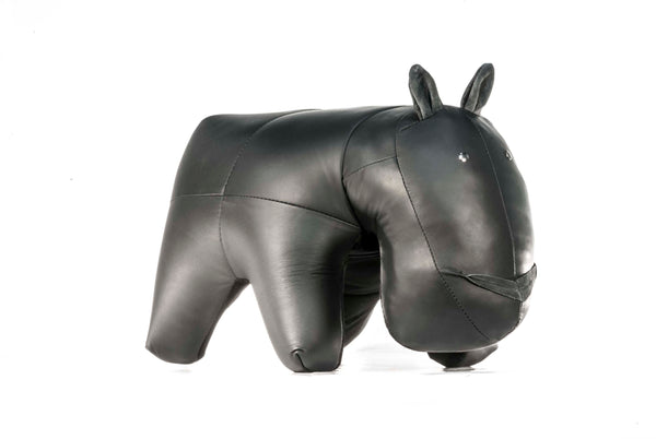 Hippo Ottoman Genuine Leather