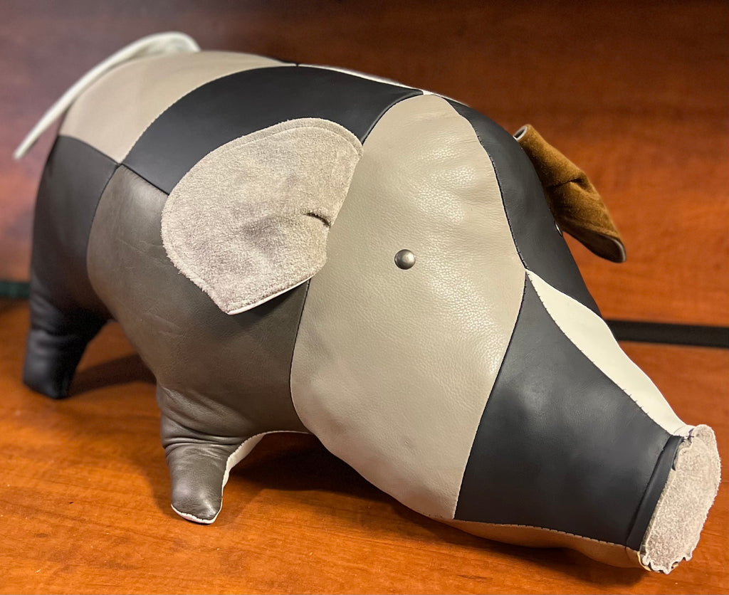 Leather on sale pig ottoman